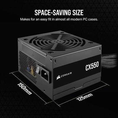 Corsair CX Series CX550 550W 80 Plus Bronze ATX Power Supply