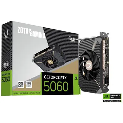 ZOTAC GAMING GeForce RTX 5060 SOLO 8GB GDDR7 128-bit Video Gaming Graphics Card - ZT-B50600G-10L