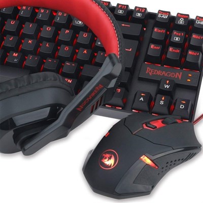 Redragon K552-BB-1 RED Backlit Mechanical Gaming Keyboard, Gaming Mouse, Gaming Mouse Pad and Gaming
