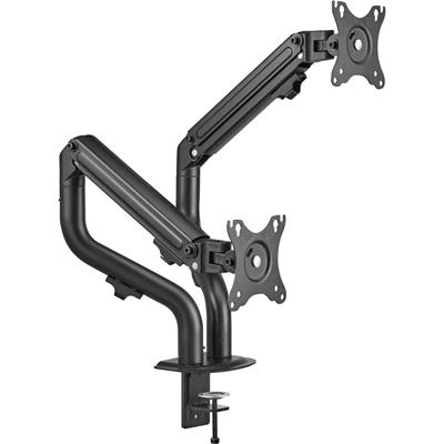 Dual Pipe Shaped, Counter Balanced Spring Assisted Monitor Arm