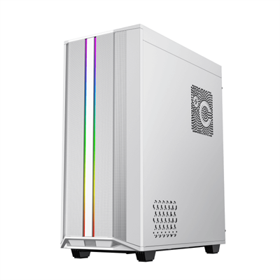 GameMax Precision, High Airflow Performance COC RGB Mid-Tower ATX Case - (White)