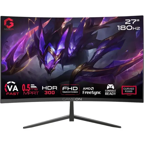 GameOn GOC27F180VA Pro Series Curved Gaming Monitor 27 inch