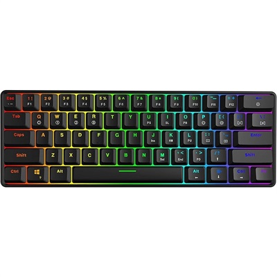 Skyloong GK61 61 Keys 60% RGB Mechanical Gaming Keyboard Hot Swappable (Yellow Switches) - Black