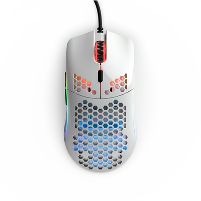 Glorious Model O Minus Glossy White Gaming Mouse RGB GOM-GWHITE - GOM-GBLACK