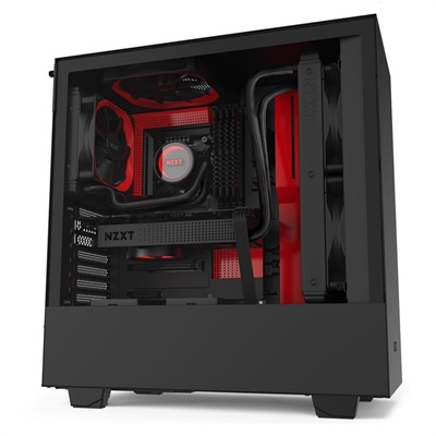 NZXT H510 Mid-Tower PC Gaming Case – Matte Black/Red