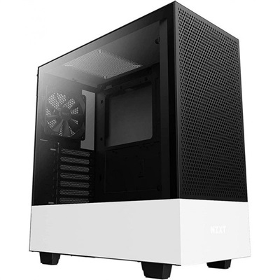 NZXT H510 Flow Compact Case ATX Mid-Tower Matte White - Black