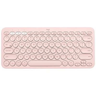 Logitech K380 Multi-Device Bluetooth Keyboard Pink - Grey - White