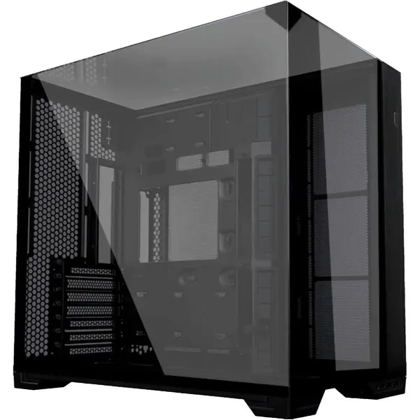 Lian Li O11 Vision Compact Black Steel Tempered Glass ATX Mid Tower Computer Gaming Case,