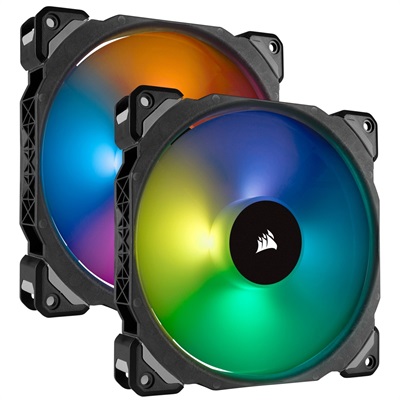 Corsair ML140 RGB Led Fan CO-9050078-WW 140MM PWM Magnetic Levitation Fan — Twin Fan Pack with Lighting