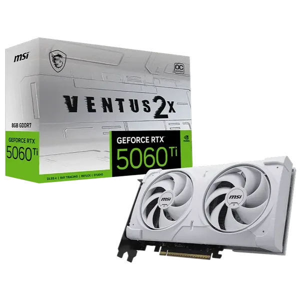 MSI Gaming RTX 5060 Ti 8G Ventus 2X OC White Plus Graphics Card