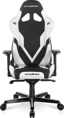 DXRacer Gaming Chair G Series PVC Leather Metal Frame 4D Armrest, Black-White | GC-G001-NW-C2-422