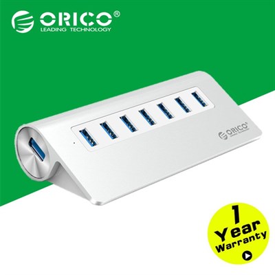 ORICO M3H7-V1 Aluminum 7 Port USB3.0 Hub for Smartphones, Tablets, Laptops, Desktops, and Other Appl