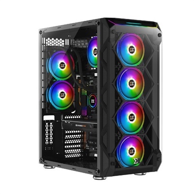  Xigmatek Overtake EN43460 6x AY120 ARGB Fans Pre-Installed Super Tower Chassis Gaming PC Case