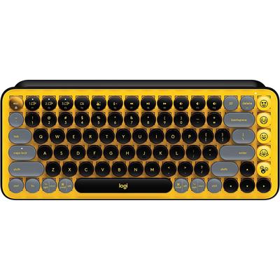 Logitech POP Keys Wireless Bluetooth Mechanical Emoji Keyboard Yellow