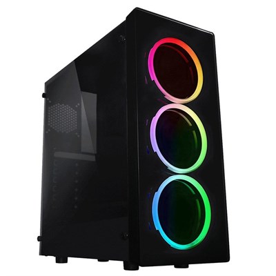 Raidmax NEON RGB G21-RWB Black Plastic / Steel / Acrylic ATX Mid Tower Computer Case