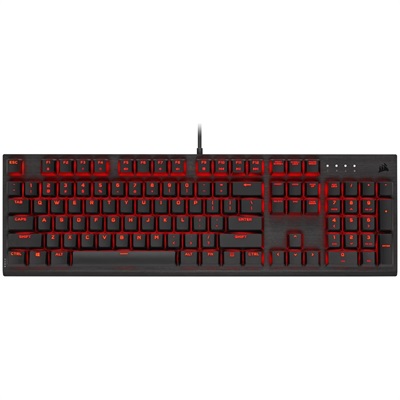 Corsair K60 PRO Mechanical Gaming Keyboard — Red LED — CHERRY VIOLA — Black