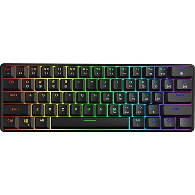 Skyloong GK61 61 Keys 60% RGB Mechanical Gaming Keyboard Hot Swappable (Brown Switches) - Black