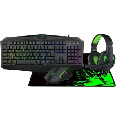  T-DAGGER T-TGS003 Mouse/ Keyboard/Mousepad/Headset 4 IN 1 Gaming Combo Set