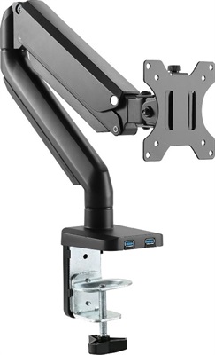Twisted Minds Mechanical Spring Monitor Arm, Aluminum Slim, Single Monitor, Free Tilt Design, Detachable VESA Plate, Black | TM-26-C06U
