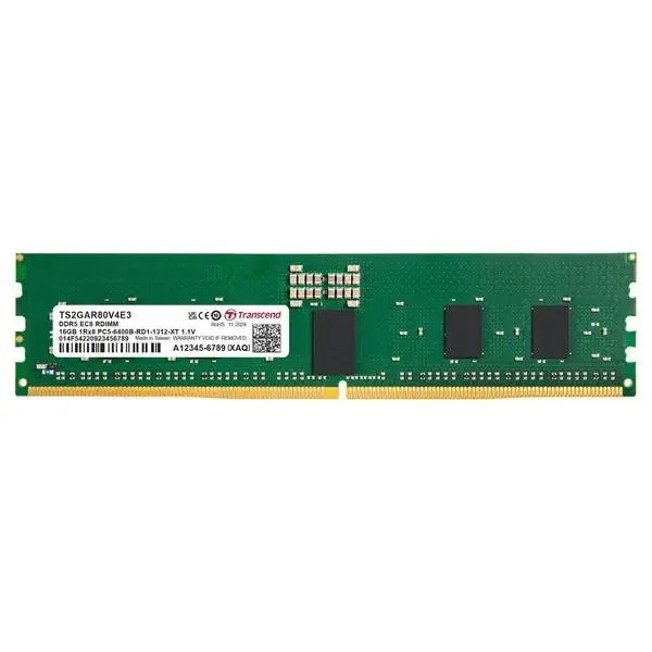 Transcend 32GB (1x32GB) 6400MHz CL52 DDR5 DRAM Memory Module