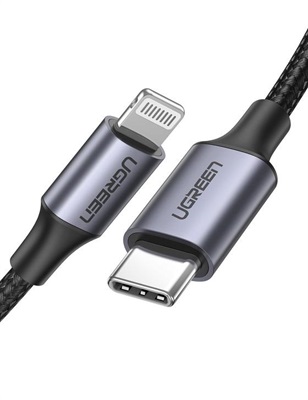 UGreen Type-C To Lightning Braided Cable 3ft Black