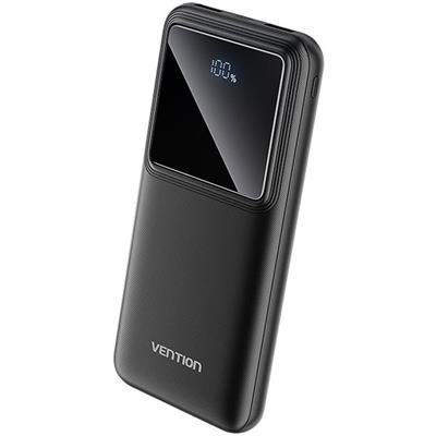 Vention Powerbank, FHKB0, 10000mAh, Micro-USB, USB-C, 2xUSB-A, 22.5W - Black