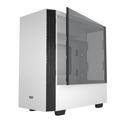 darkFlash V22 White Mid Tower ATX Case Open Door Tempered Glass Panel Casing