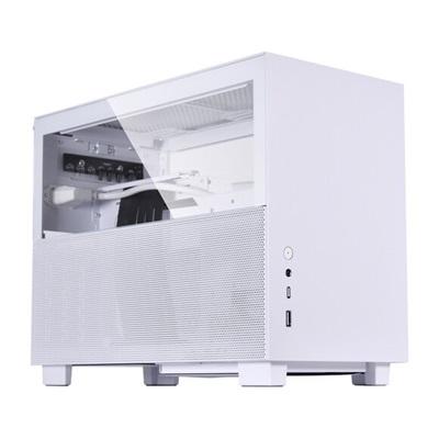 LIAN LI Q58 White Color / Aluminum / Tempered Glass Mini Tower Computer Case White