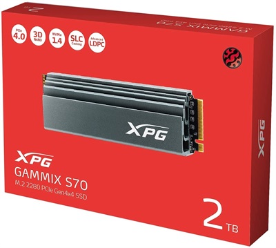 XPG GAMMIX S70 2TB M.2 2280 PCIe Gen4 x4 NVMe 1.4 7400/6800/s Internal SSD