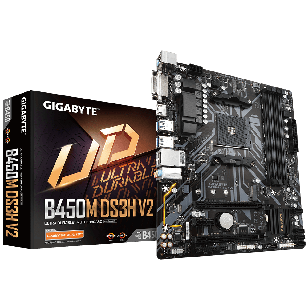 Gigabyte B450M DS3H V2 AMD AM4 Ryzen Ultra Durable Motherboard