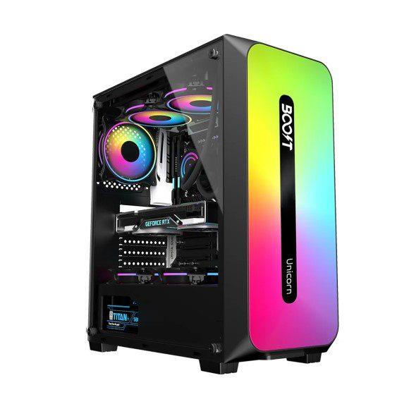 Boost Unicorn PC Gaming Case with Pre Installed 3 ARGB Fans 