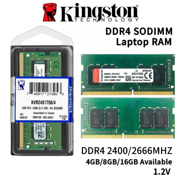 Kingston Laptop Memory RAM DDR4 4GB 8GB 16GB 32GB 2400 2666 3200 Notebook  SODIMM