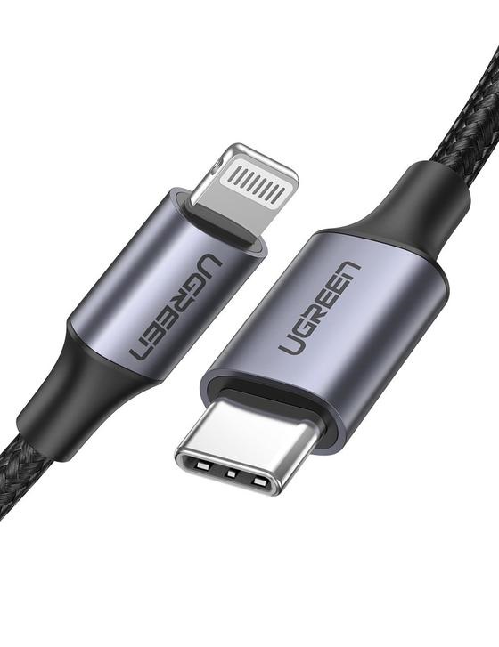 UGREEN USB C to Lightning 3 Feet 90 Degree Cable - Black