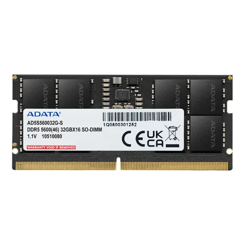 ADATA 32GB DDR5 5600MHz CL46 SO-DIMM Laptop RAM with On-Die ECC for Latest Gen Laptops