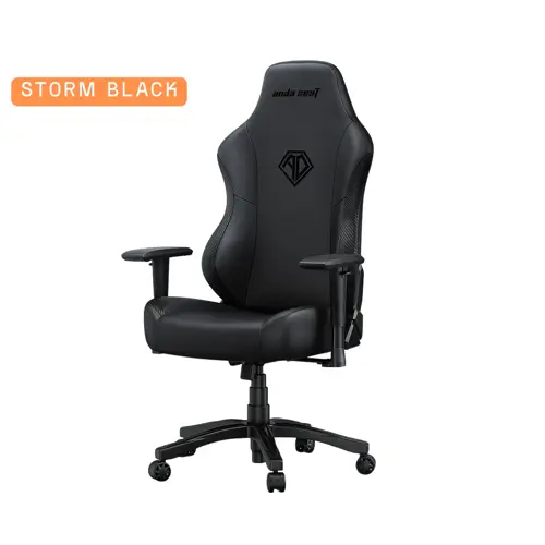Anda Seat Phantom 3 Premium Gaming Chair, Ergonomic Design, DuraXtra™ Leatherette, Stormy Black, Clowdy White (PVC) & Carbon Black (Fabric)