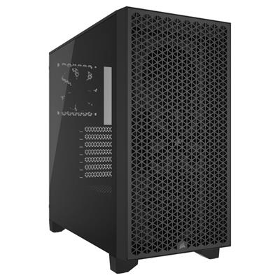 Corsair 3000D AIRFLOW Mid-Tower PC Case – 3-Pin Fans – Four-Slot GPU Support – Fits up to 8x 120mm Fans – High-Airflow Design – Black