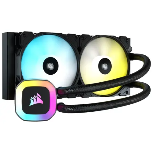 Corsair H100 RGB 240mm Liquid CPU Cooler (Black) | SP120 RGB ELITE Fans, High-Performance AIO
