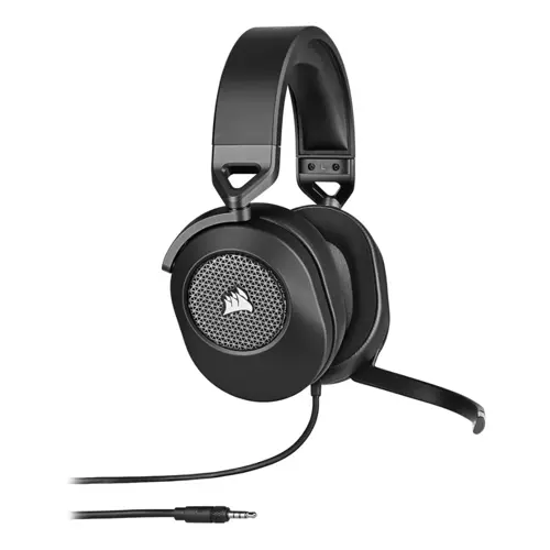 CORSAIR HS55 SURROUND Lightweight Multiplatform Wired Gaming Headset – Dolby 7.1 Surround Sound – iCUE Compatible – PC, Mac, PS5, PS4, Xbox, Nintendo Switch, Mobile – Carbon