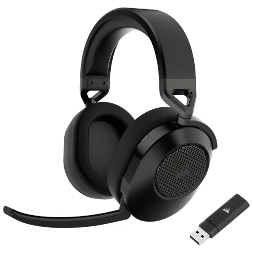 Corsair HS65 Wireless Multiplatform Gaming Headset with Bluetooth - Dolby Audio 7.1 - Omni-Directional Microphone - iCUE Compatible - PC, Mac, PS5, PS4, Mobile - Carbon