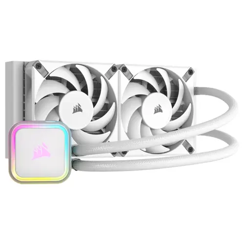 Corsair iCUE H100i RGB Elite WHITE 240mm Liquid CPU Cooler | AF ELITE Fans, iCUE Software Control, All-White AIO