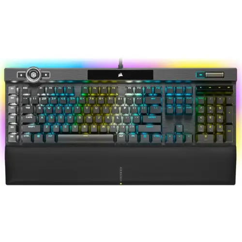 Corsair K100 RGB Optical-Mechanical Wired Gaming Keyboard - OPX Switches - PBT Double-Shot Keycaps - Elgato Stream Deck and iCUE Compatible - QWERTY NA Layout - Black