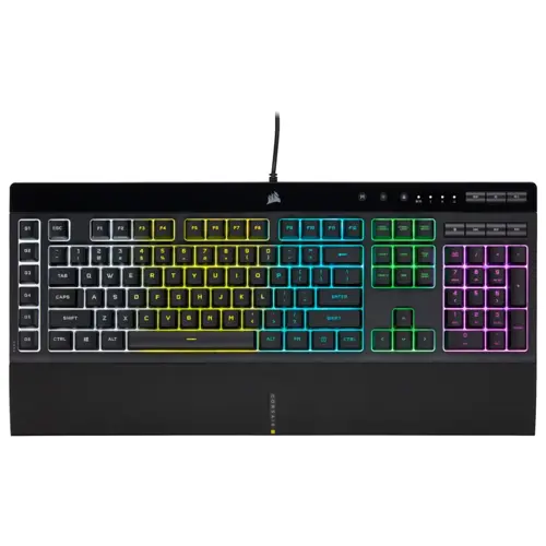 Corsair K55 RGB PRO Membrane Wired Gaming Keyboard – IP42 Dust and Spill-Resistant – 6 Macro Keys with Elgato Integration – iCUE Compatible – QWERTY NA – PC, Mac, Xbox – Black
