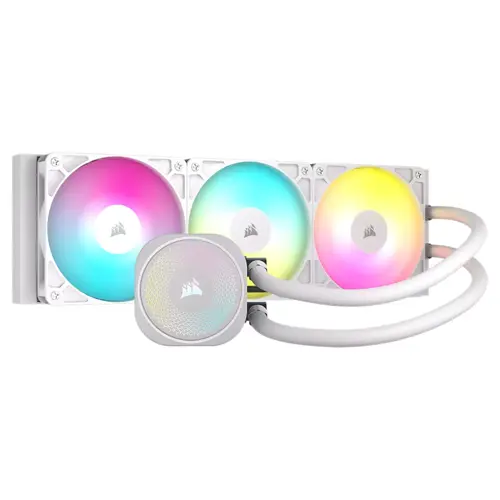 Corsair NAUTILUS 360 RS ARGB Liquid CPU Cooler - White | 360mm AIO, Low-Noise, Direct Motherboard Control