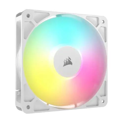 Corsair RS120 ARGB 120mm PWM Case Fan - White, Black | Magnetic Dome Bearing, Daisy-Chain