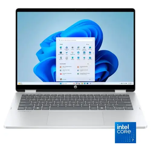 HP OmniBook 5 Flip 14 FP0023DX - Ultra 7 Processor, 16GB RAM, 512GB SSD, 14 inch 2K, X360 IPS Display with 300 Nits, IR Webcam, Backlit Keyboard - Glacier Silver finish