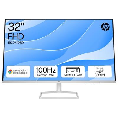 HP Series 5 32 inch FHD Monitor 532sf - 100Hz Refresh Rate, 3000:1 CR, 99 percent sRGB Colour & 300 Nits - HDMI & VGA Ports - Low-Blue Light, Ergonomically Adjustable