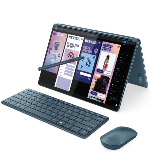Lenovo Yoga Book 9 13IMU9 Dual-Screen 2-in-1 Laptop, Tidal Teal, Dual 13.3 Inches 2.8K (2880x1800) OLED Touchscreen, Intel Core Ultra 7 155U, 16GB LPDDR5X RAM, 1TB NVMe SSD