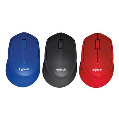 Logitech M331 Silent Plus Wireless Mouse, 18 months battery, 1000 DPI, 2D Mechanical Scroll, Black, Red, Blue