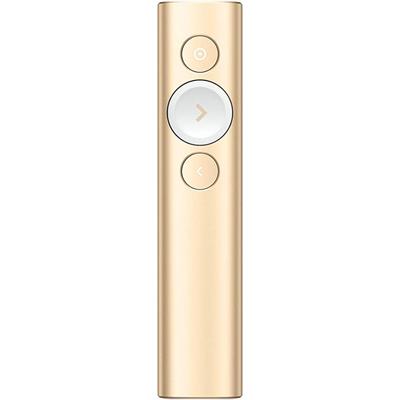 Logitech Spotlight Presentation Remote - Universal Wireless Presentation Clicker with Laser Pointer, Advanced Digital Highlighting, Bluetooth, 30 m Range and Quick Charging - Gold