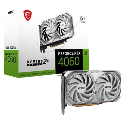 MSI GeForce RTX 4060 VENTUS 2X WHITE 8G OC Gaming Graphics Card - 8GB GDDR6X, PCI Express Gen 4, 128-bit, 3x DP v 1.4a, HDMI 2.1a (Supports 4K & 8K HDR)